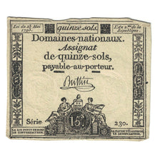 France, 15 Sols, 1792, Buttin, 1792-01-04, TTB, KM:A54, Lafaurie:149