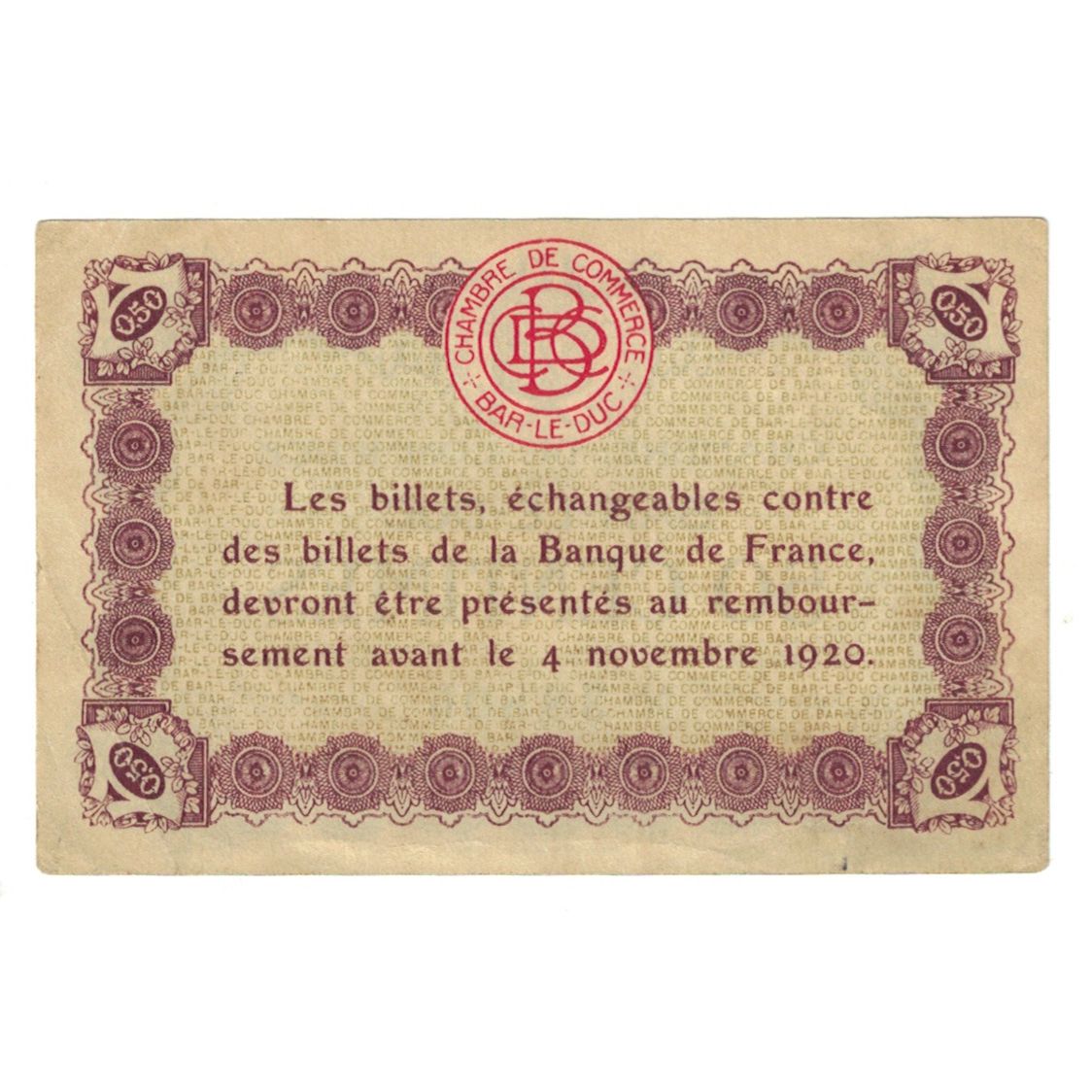 France, Bar-le-Duc, 50 Centimes, EF(40-45), Pirot:19-1