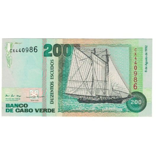 Banknote, Cape Verde, 200 Escudos, 1992, 1992-08-08, KM:68a, UNC(65-70)