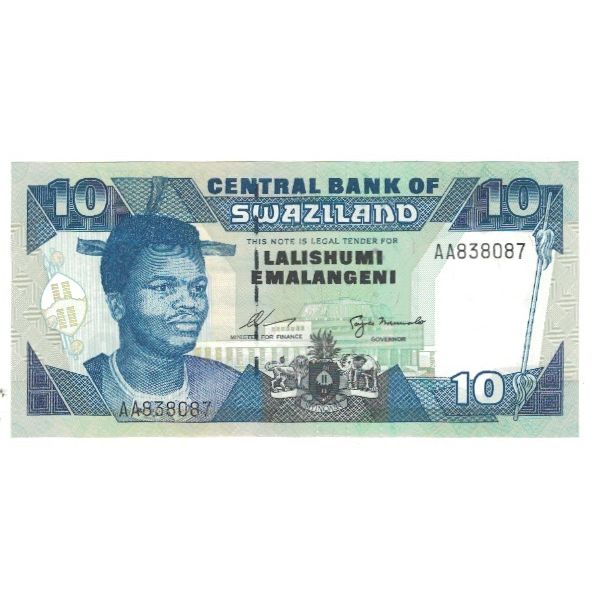 Banknote, Swaziland, 10 Emalangeni, KM:29a, UNC(65-70)