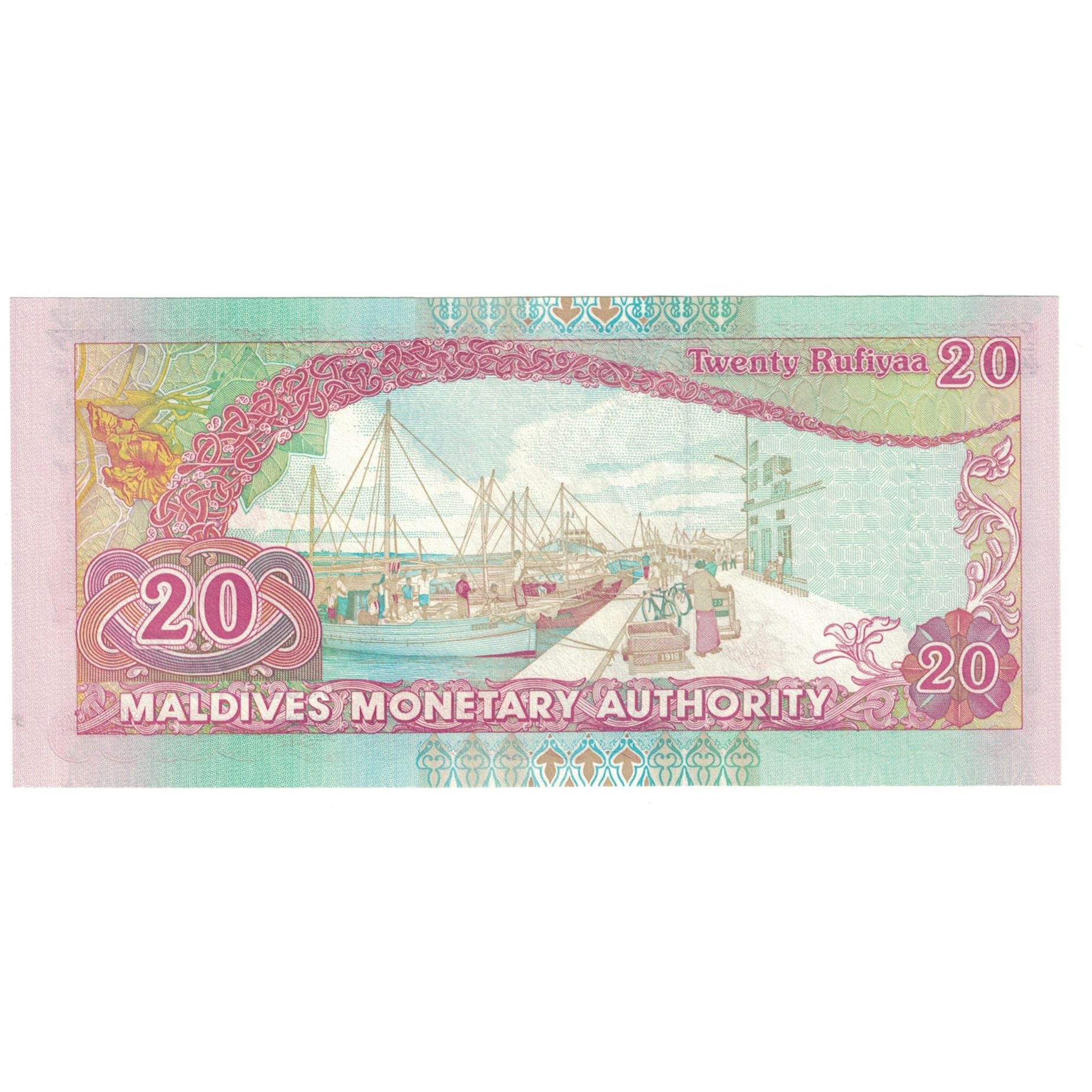 Biljet, Malediven, 20 Rufiyaa, 2000, KM:20a, NIEUW