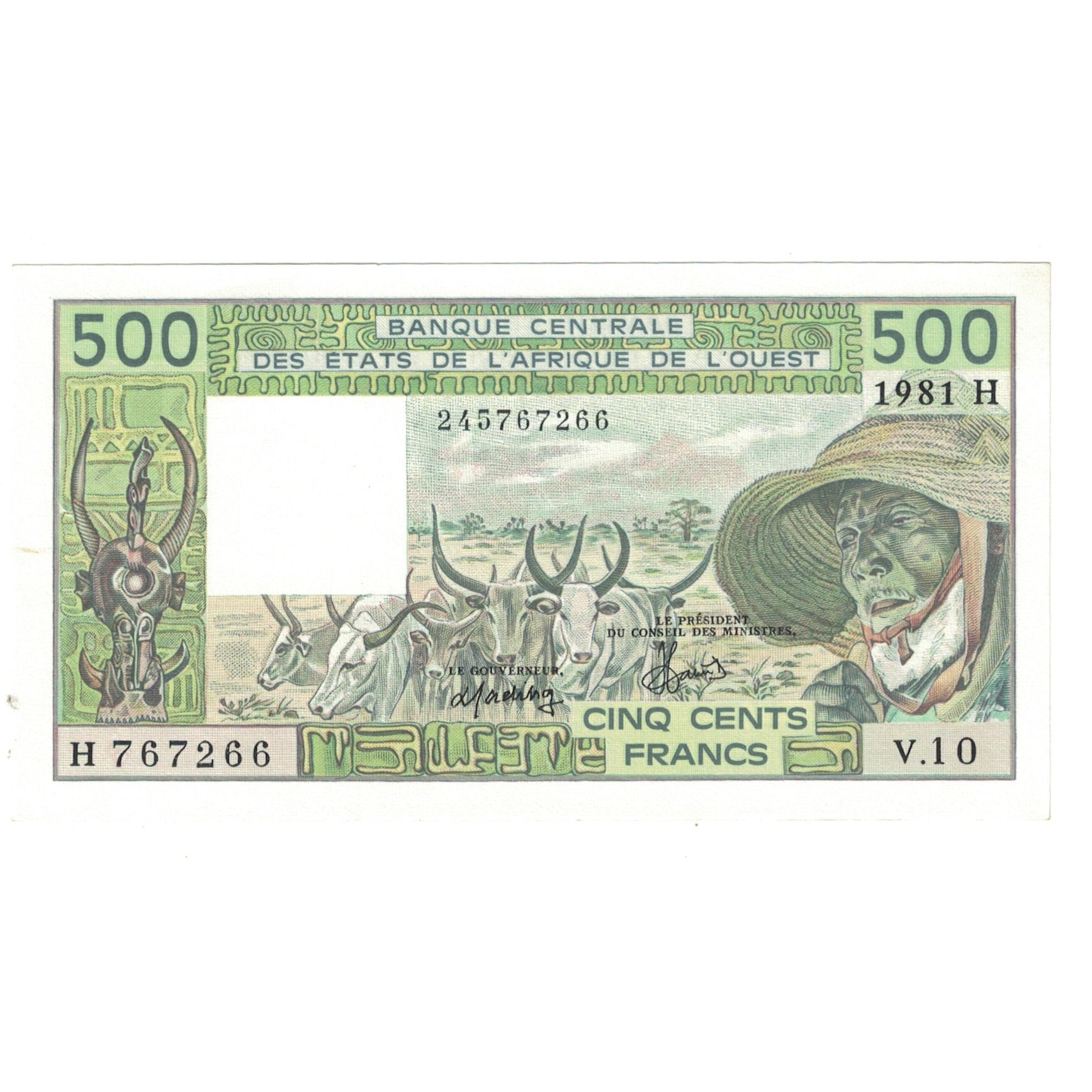 Banknote, West African States, 500 Francs, KM:706Kj, UNC(60-62)