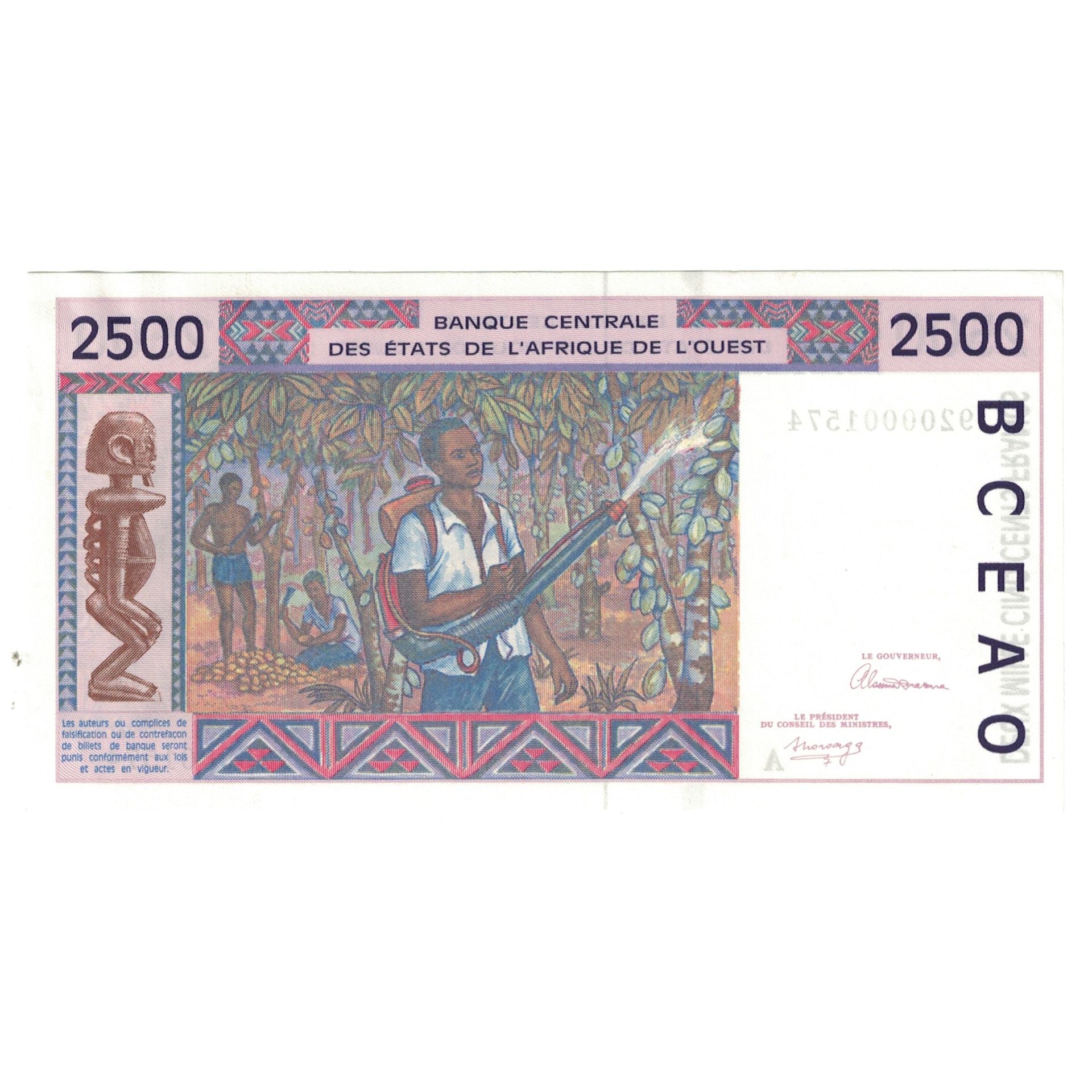 Banknote, West African States, 2500 Francs, KM:112Aa, UNC(65-70)