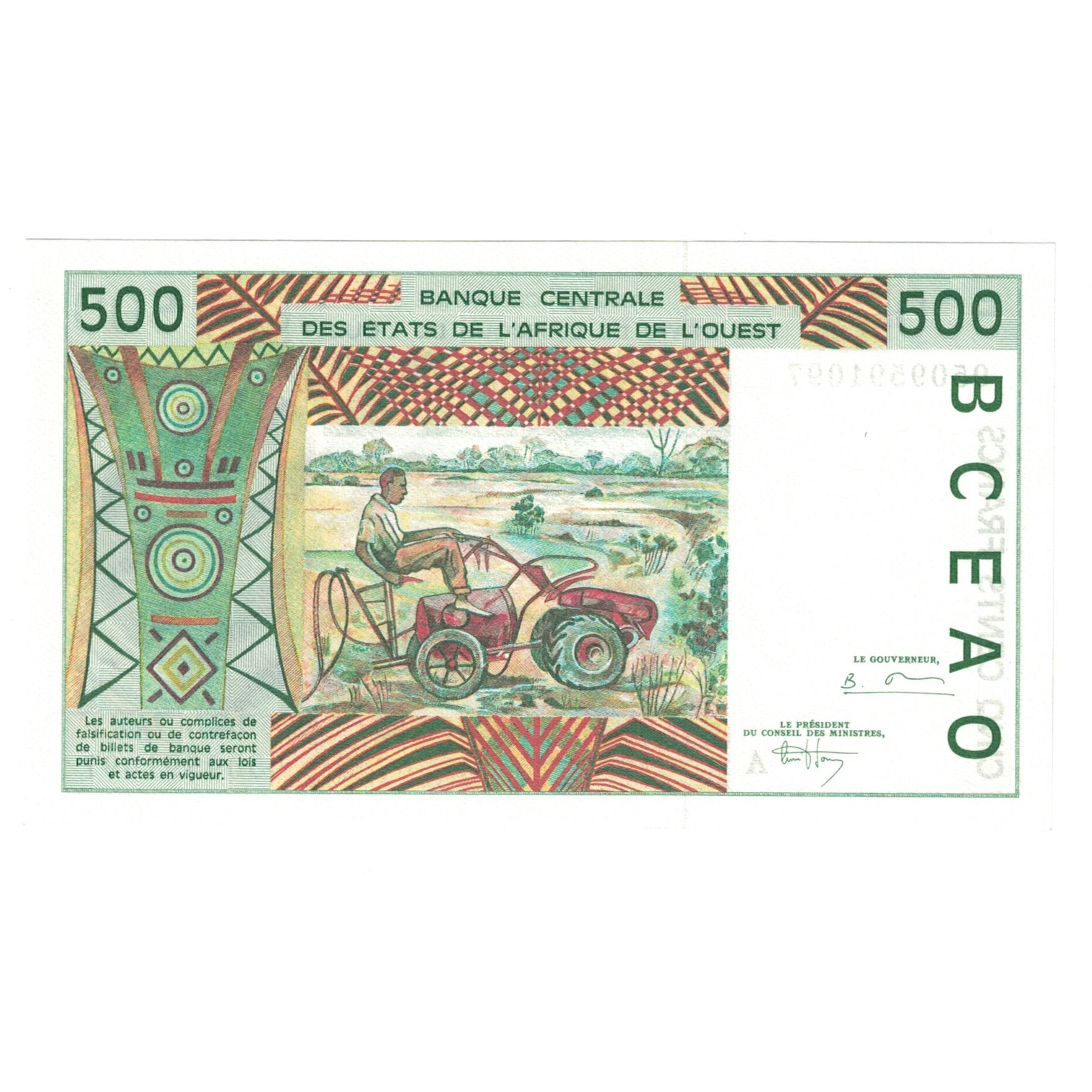 Banknote, West African States, 500 Francs, KM:110Ad, UNC(65-70)