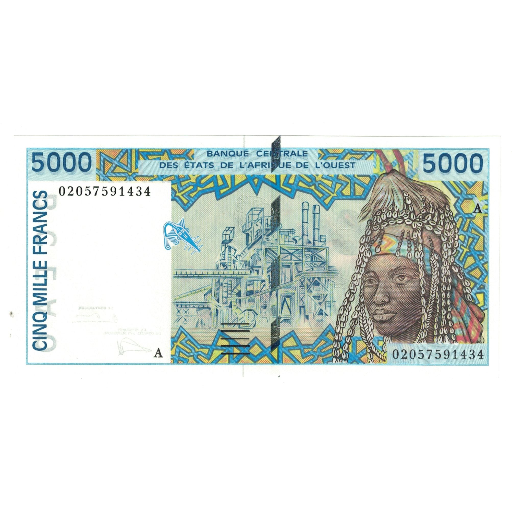 Banknote, West African States, 5000 Francs, KM:313Ch, UNC(65-70)