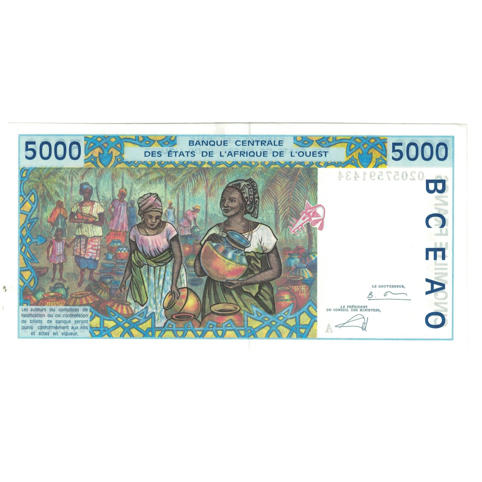 Banknote, West African States, 5000 Francs, KM:313Ch, UNC(65-70)