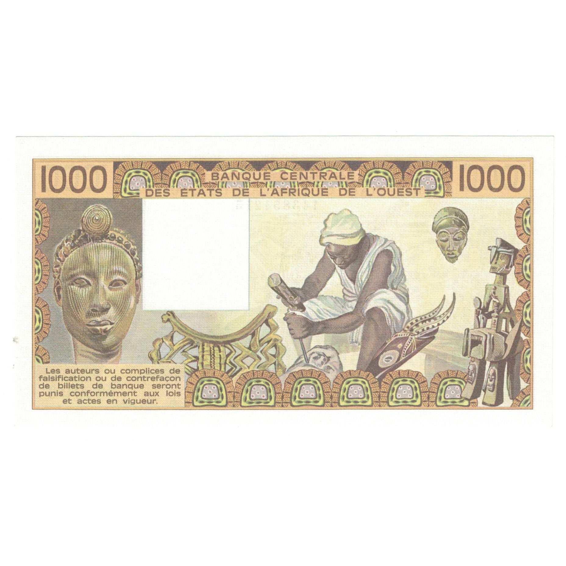 Banknote, West African States, 1000 Francs, KM:207Bb, UNC(65-70)