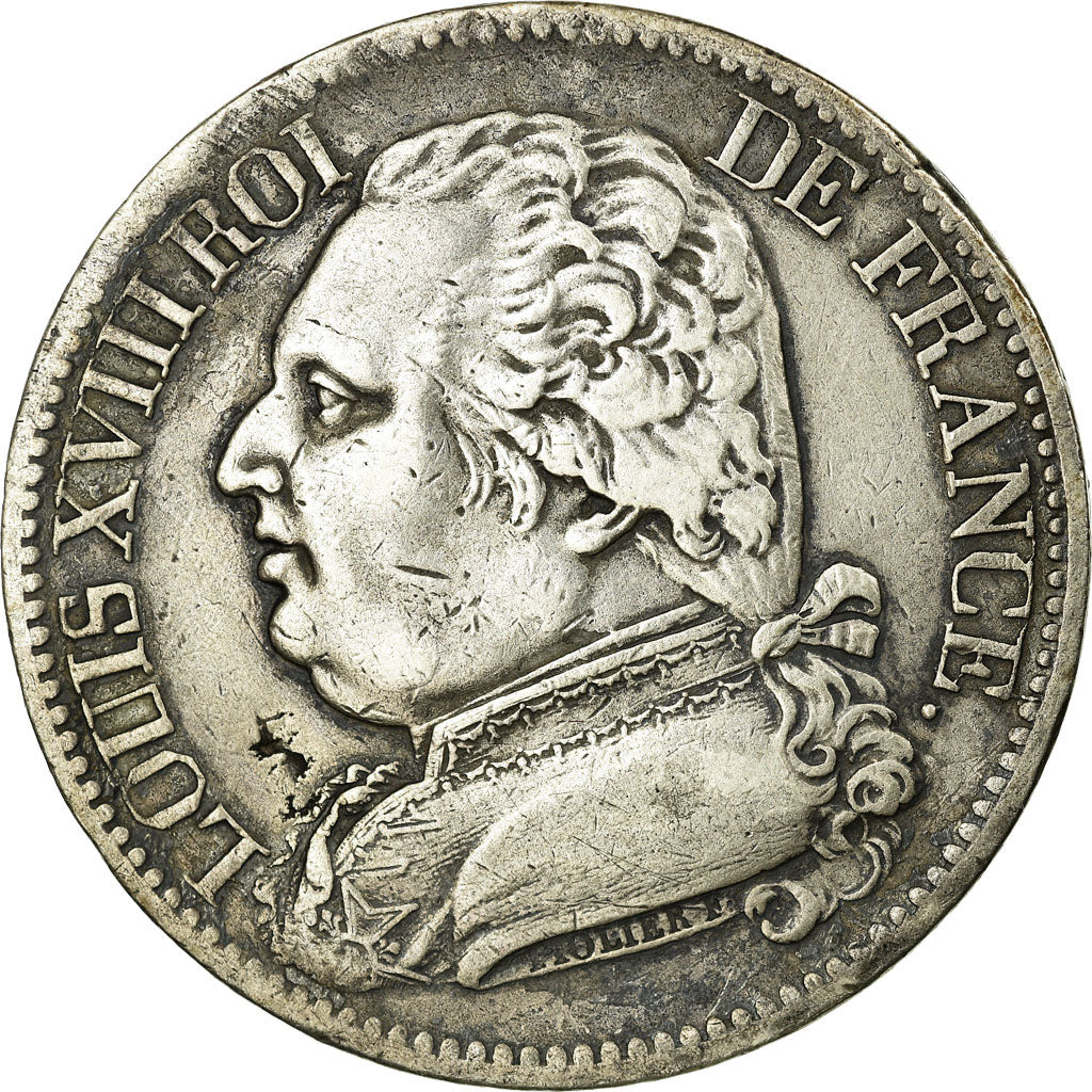 Coin, France, Louis XVIII, Louis XVIII, 5 Francs, 1814, Bayonne, EF(40-45)