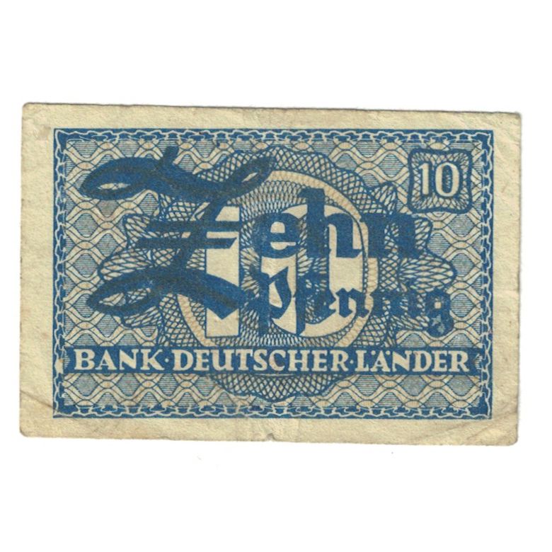 Banknote, GERMANY - FEDERAL REPUBLIC, 10 Pfennig, 1948, KM:12a, EF(40-45)