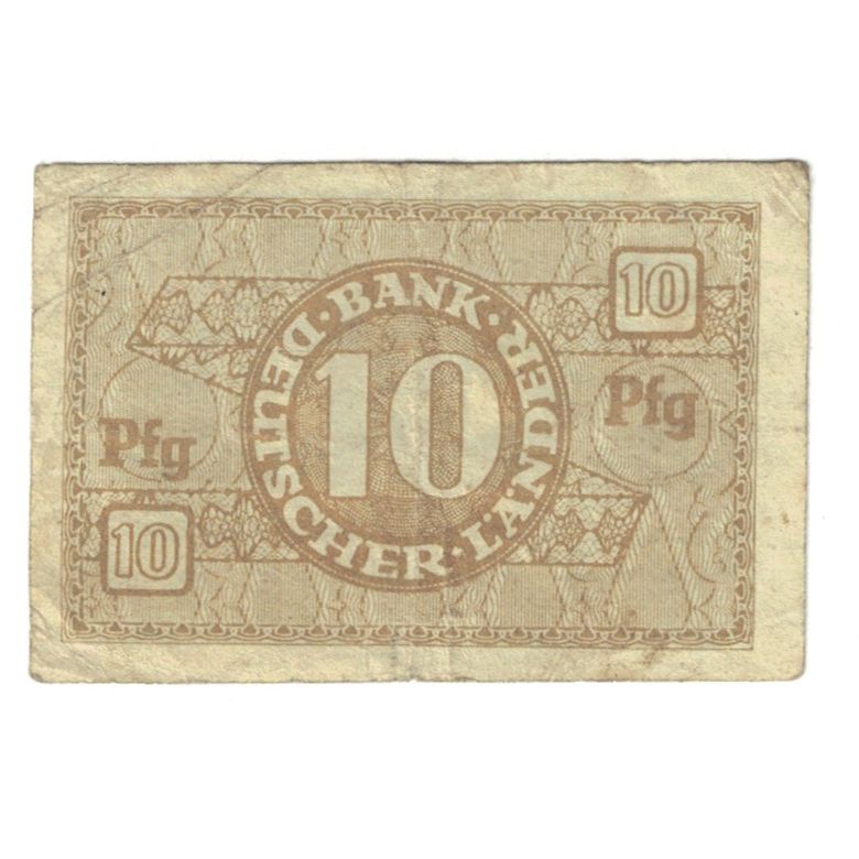 Banknote, GERMANY - FEDERAL REPUBLIC, 10 Pfennig, 1948, KM:12a, EF(40-45)