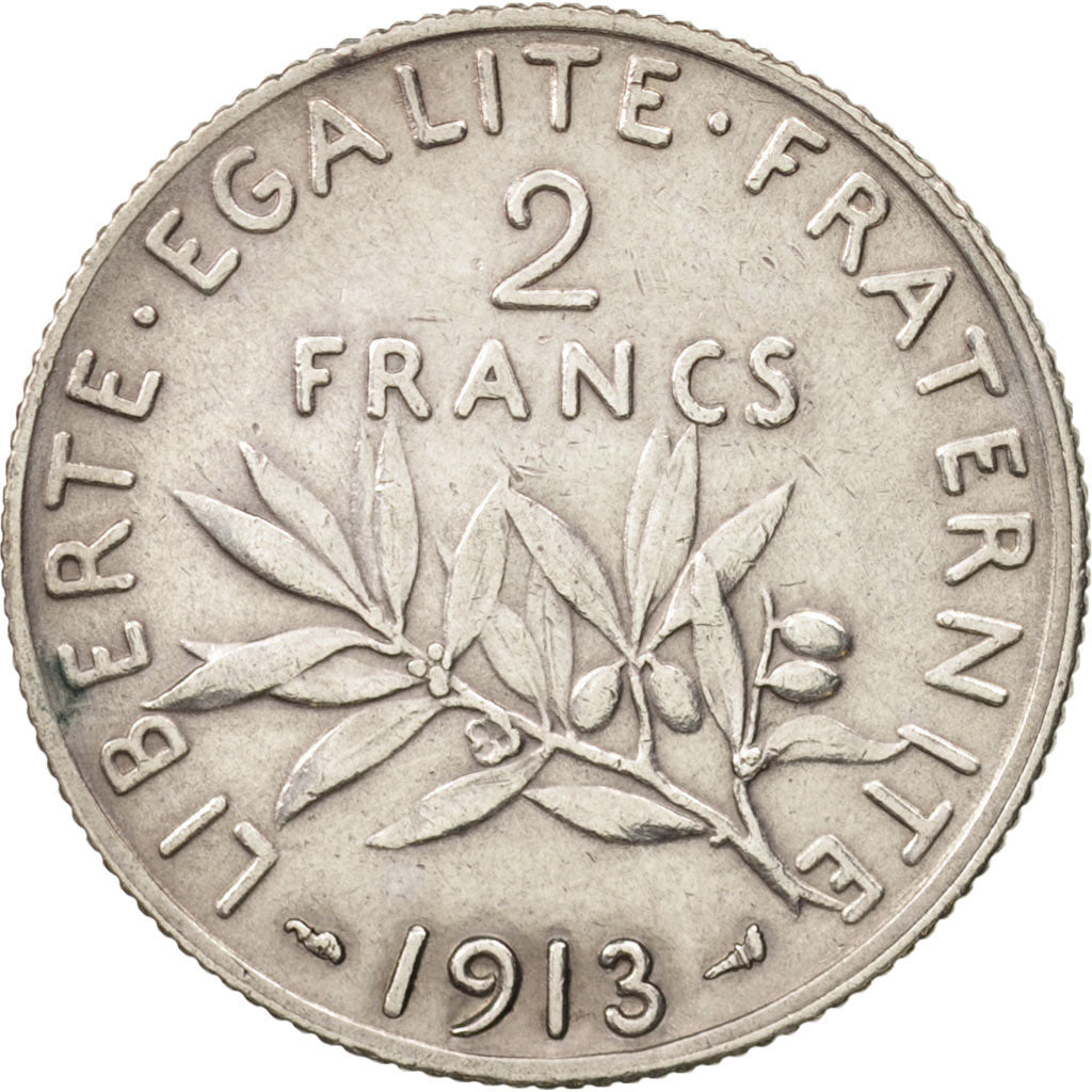 Coin, France, Semeuse, 2 Francs, 1913, Paris, EF(40-45), Silver, KM:845.1