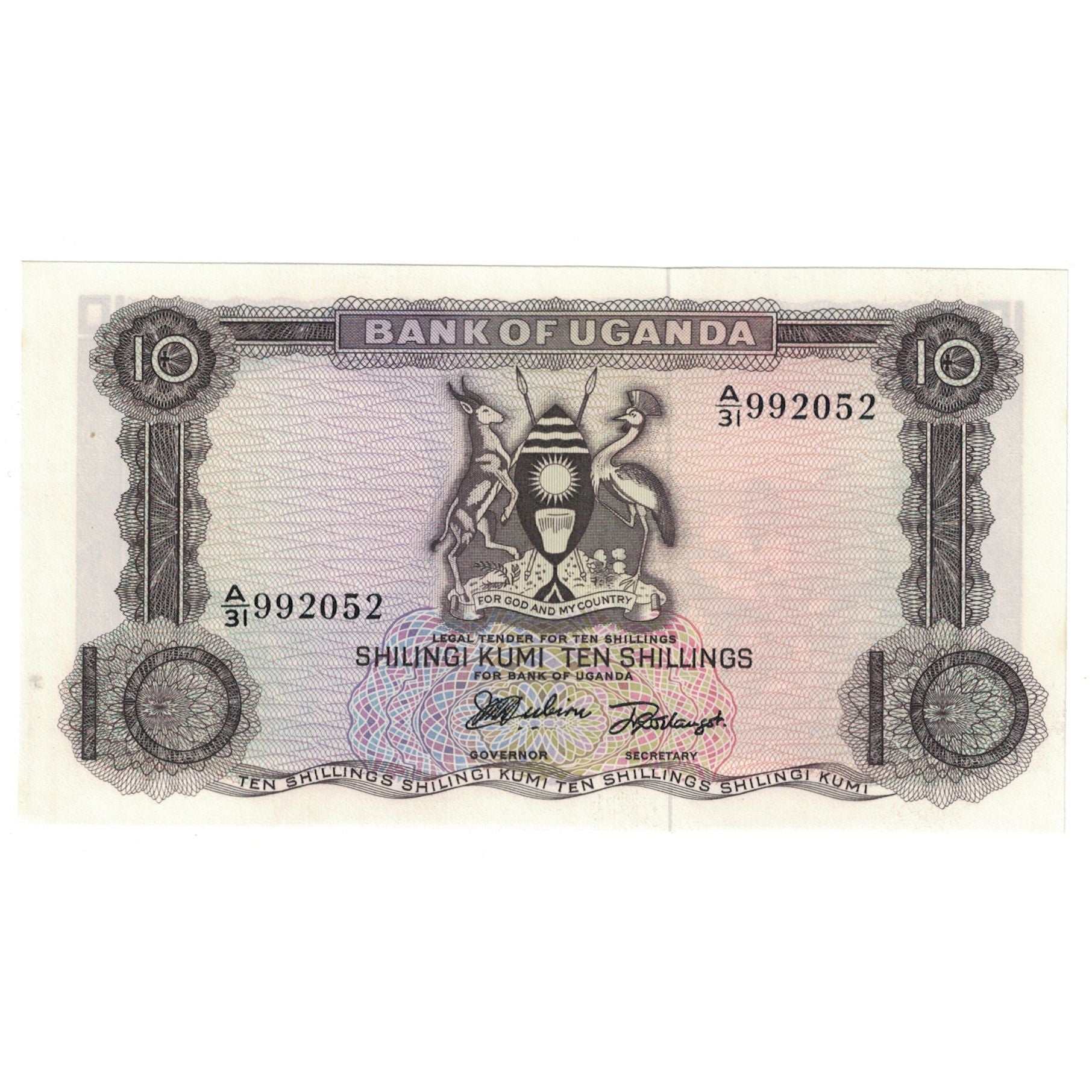 Biljet, Oeganda, 10 Shillings, KM:2a, NIEUW