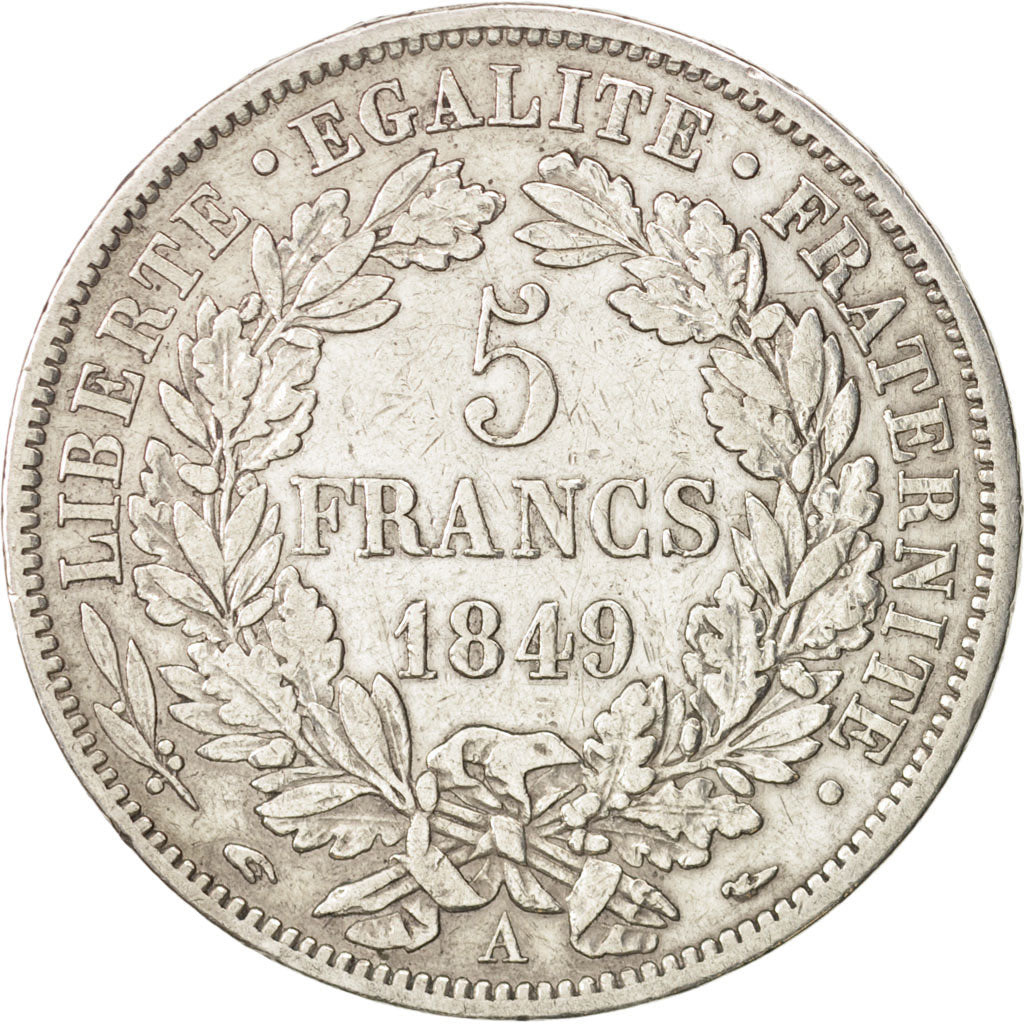 France, Cérès, 5 Francs, 1849, Paris, VF(30-35), Silver, KM:761.1, Gadoury:719