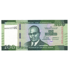 Biljet, Liberia, 100 Dollars, 2016, NIEUW