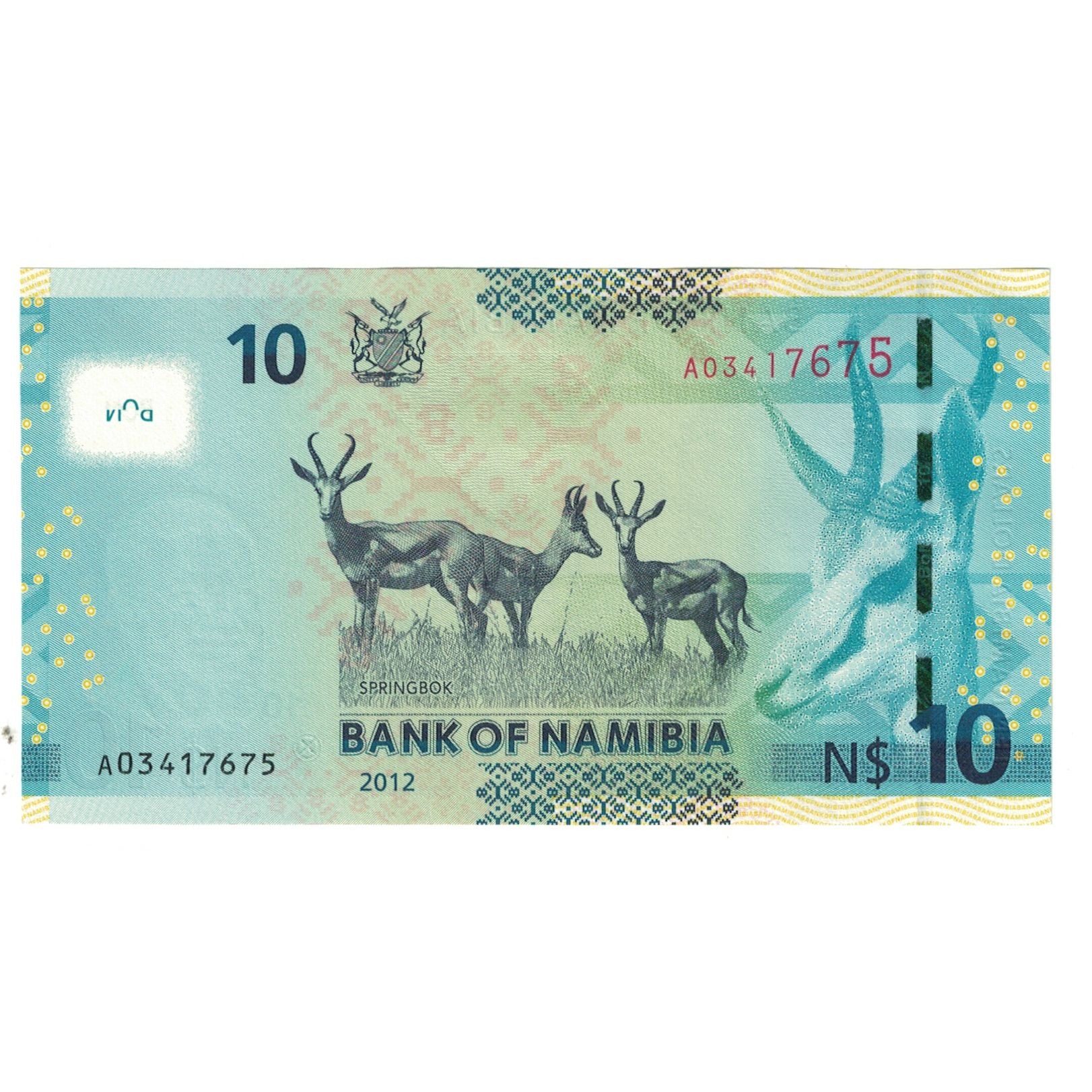 Banknote, Namibia, 10 Namibia dollars, 2012, KM:11b, UNC(65-70)