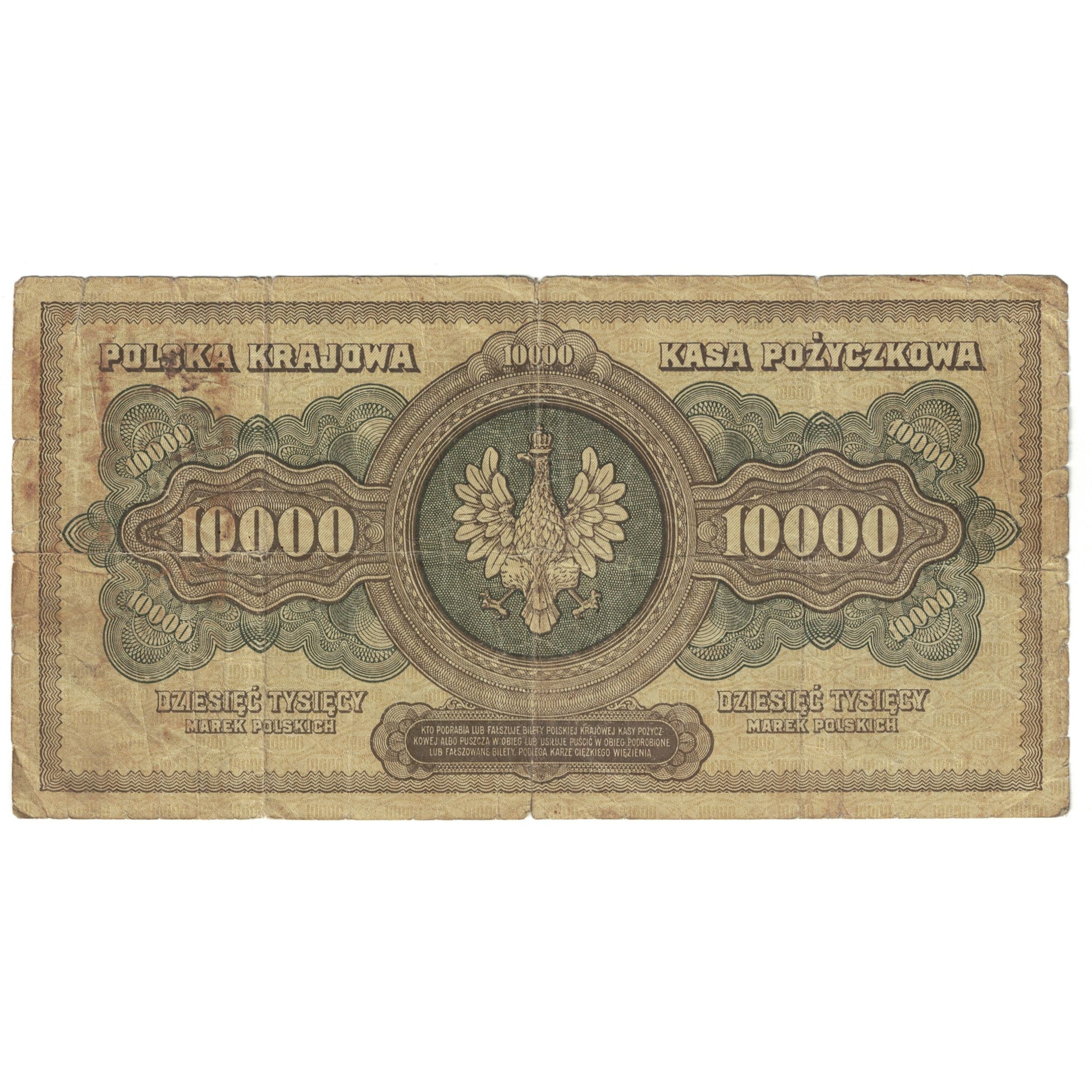 Billete, 10,000 Marek, 1922-1923, Polonia, 1922-03-11, KM:32, RC+