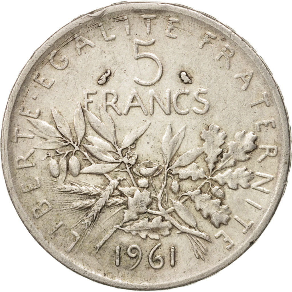 Francia, Semeuse, 5 Francs, 1961, BB, Argento, KM:926, Gadoury:770