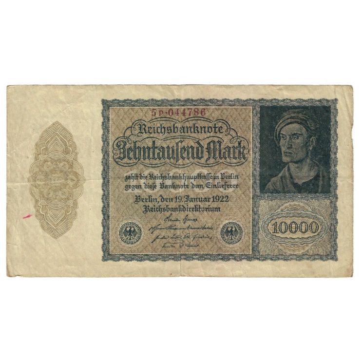 Banknote, Germany, 10,000 Mark, 1922, 1922-01-19, KM:71, EF(40-45)