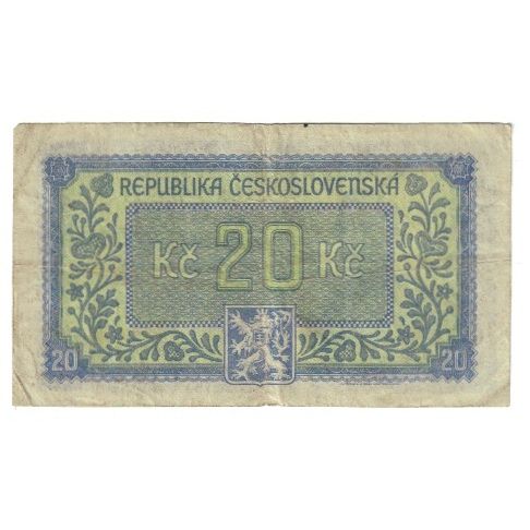 Billete, 20 Korun, Checoslovaquia, KM:61a, BC