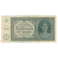 Banknote, Bohemia and Moravia, 5 Korun, KM:4a, VF(20-25)