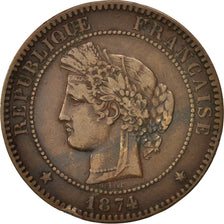 Monnaie, France, Cérès, 10 Centimes, 1874, Paris, TB+, Bronze, KM:815.1