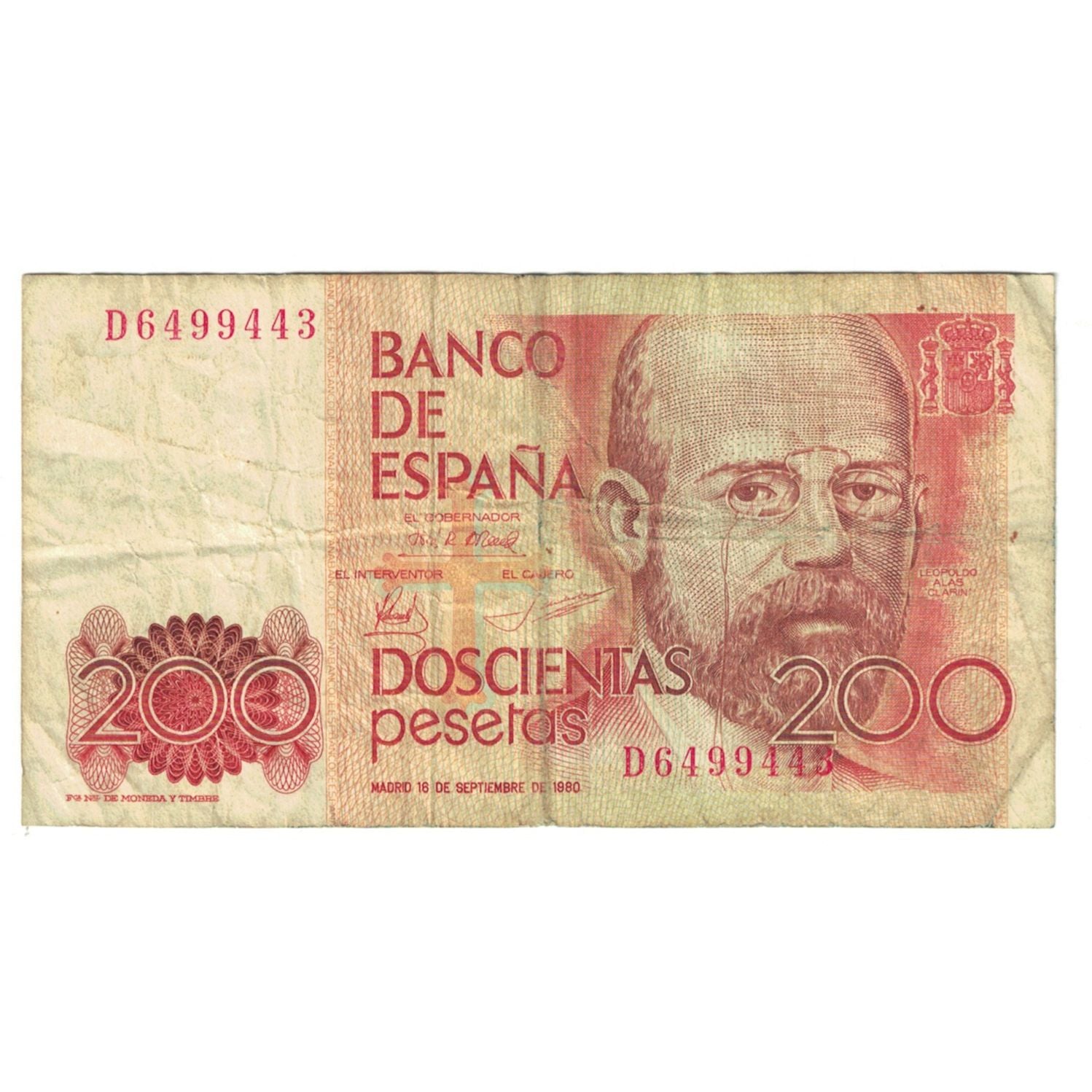 Banknote, Spain, 200 Pesetas, 1980, 1980-09-16, KM:156, VF(20-25)