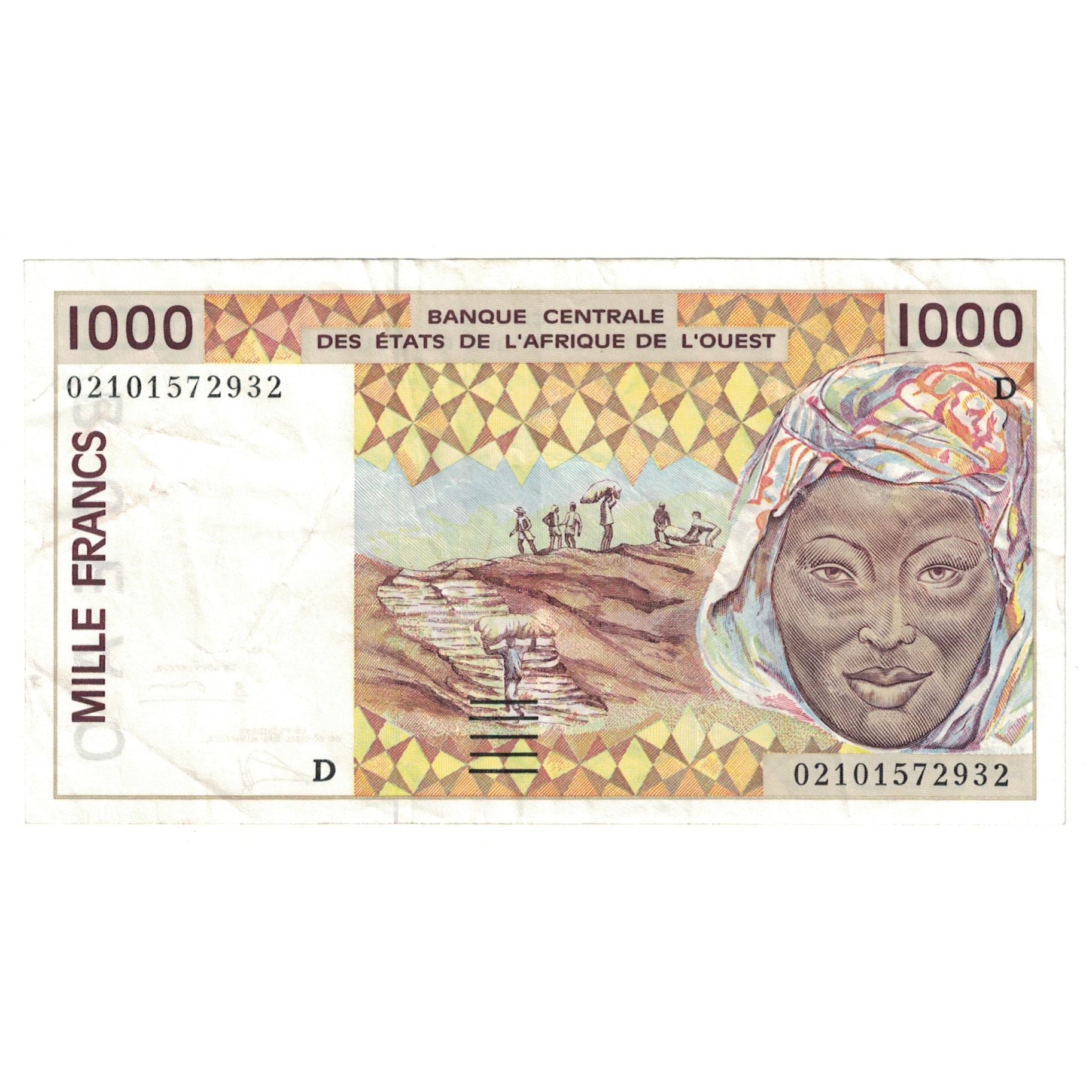 Banknote, West African States, 1000 Francs, KM:111Ad, EF(40-45)