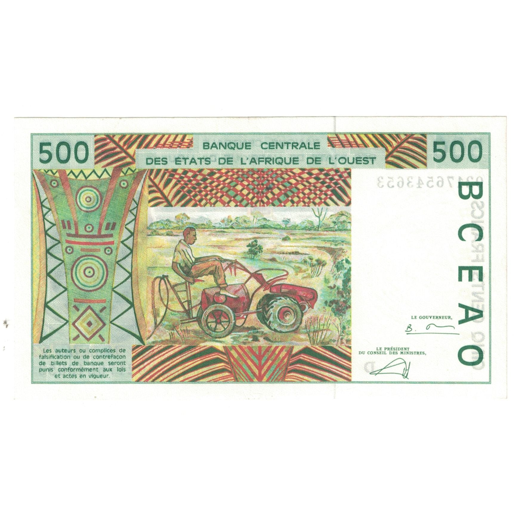 Banknote, West African States, 500 Francs, KM:410Dd, UNC(65-70)