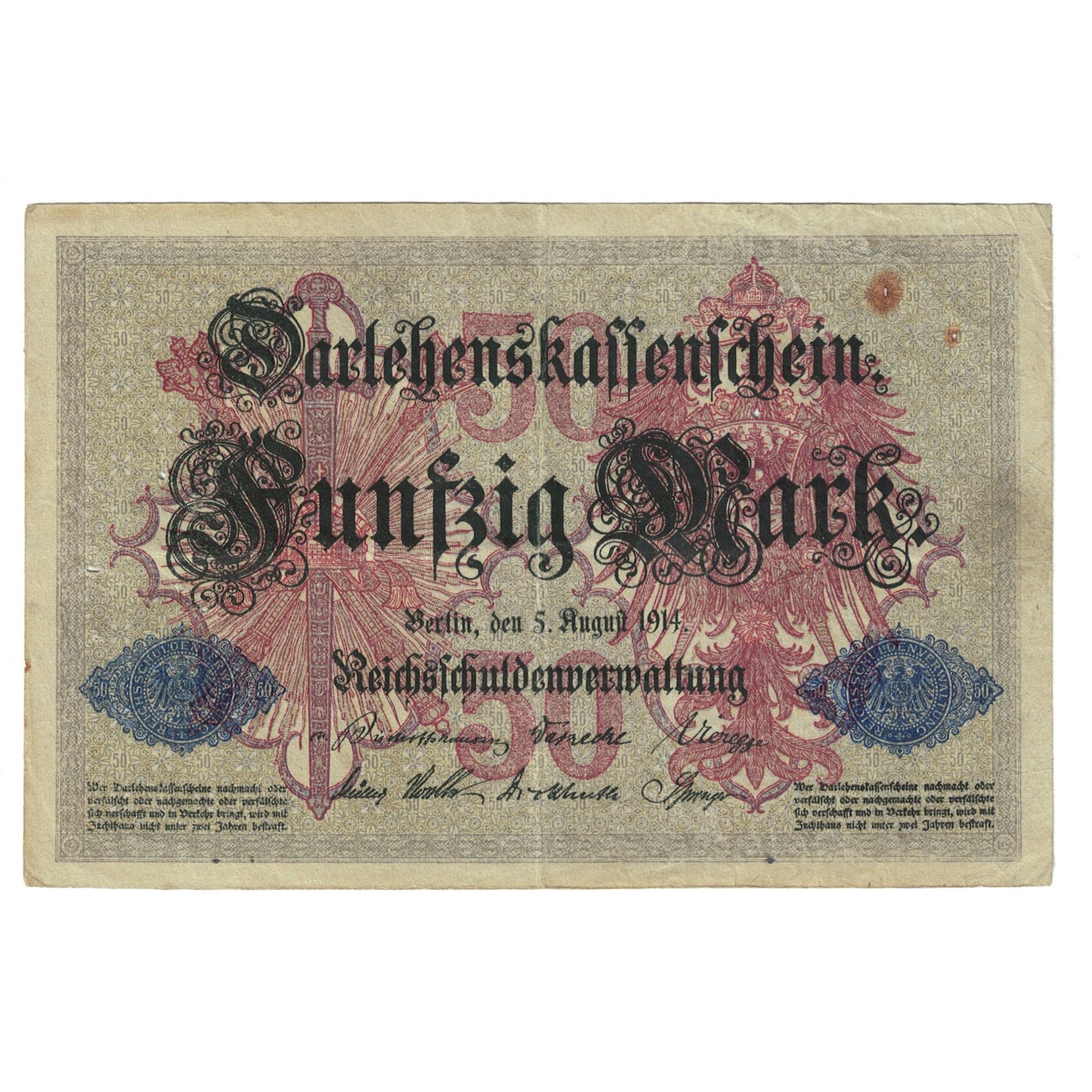 Banknote, Germany, 50 Mark, 1914, 1914-08-05, KM:49a, EF(40-45)