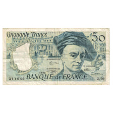 France, 50 Francs, Quentin de La Tour, 1992, Z.70, VF(30-35), Fayette:67.18