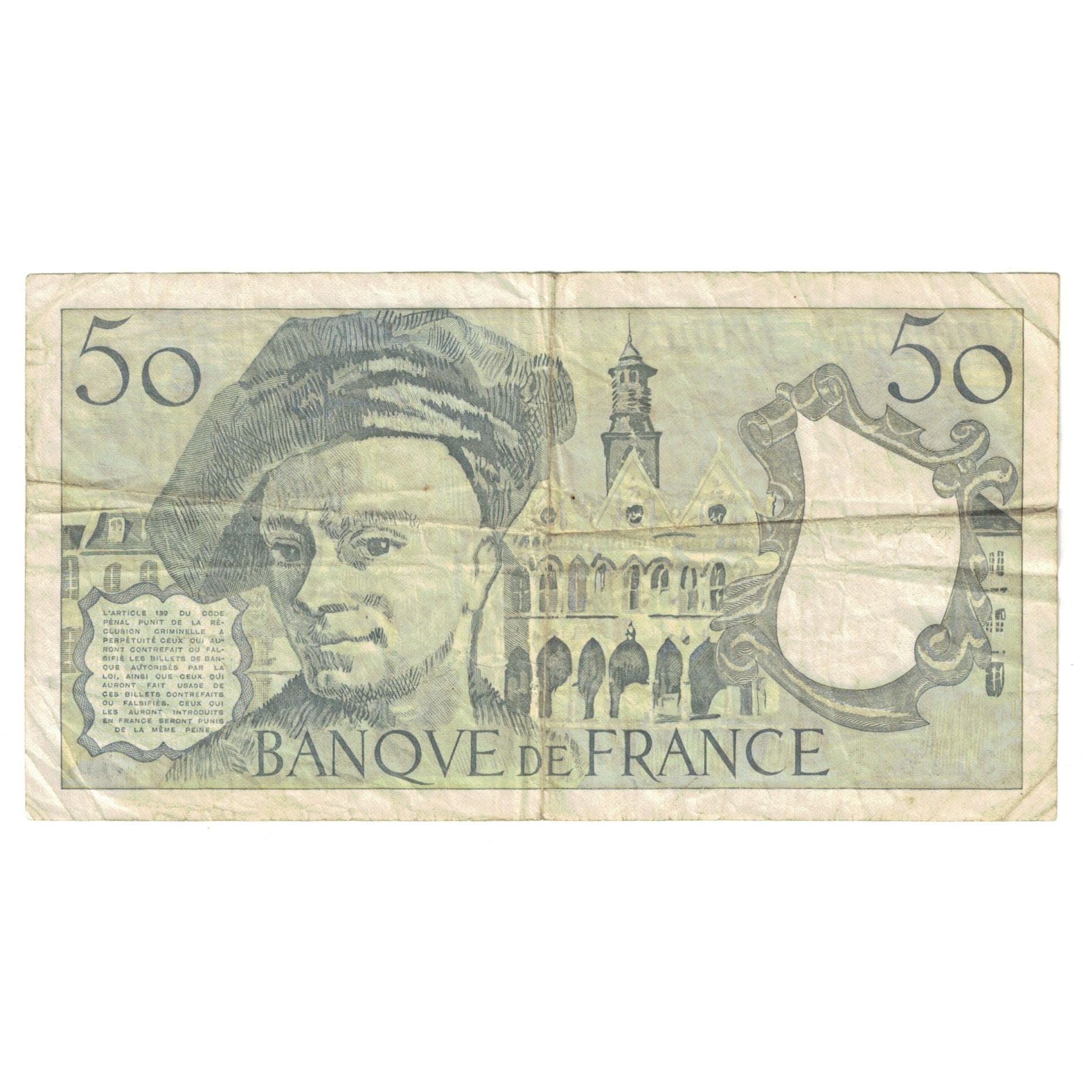 France, 50 Francs, Quentin de La Tour, 1992, Z.70, VF(30-35), Fayette:67.18