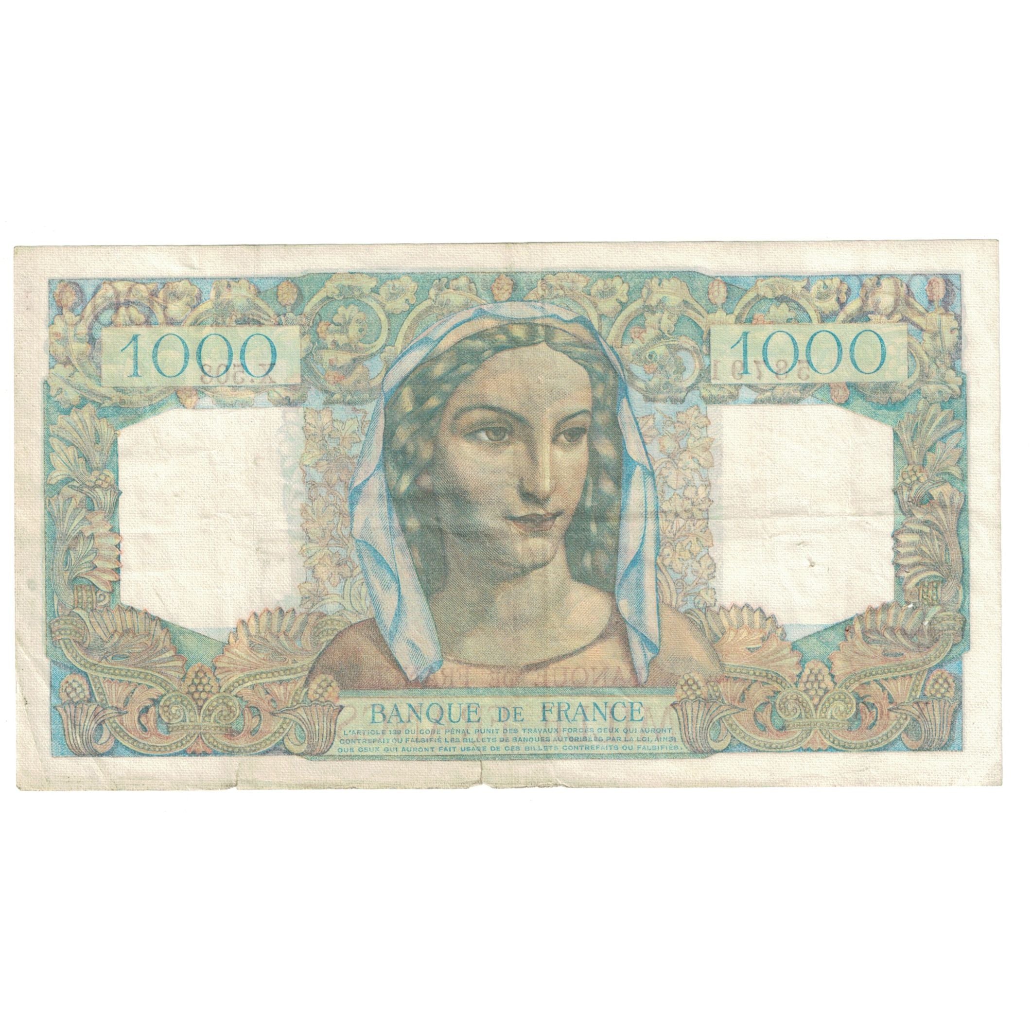 Francja, 1000 Francs, Minerve et Hercule, 1948, X.508, VF(20-25), Fayette:41.24