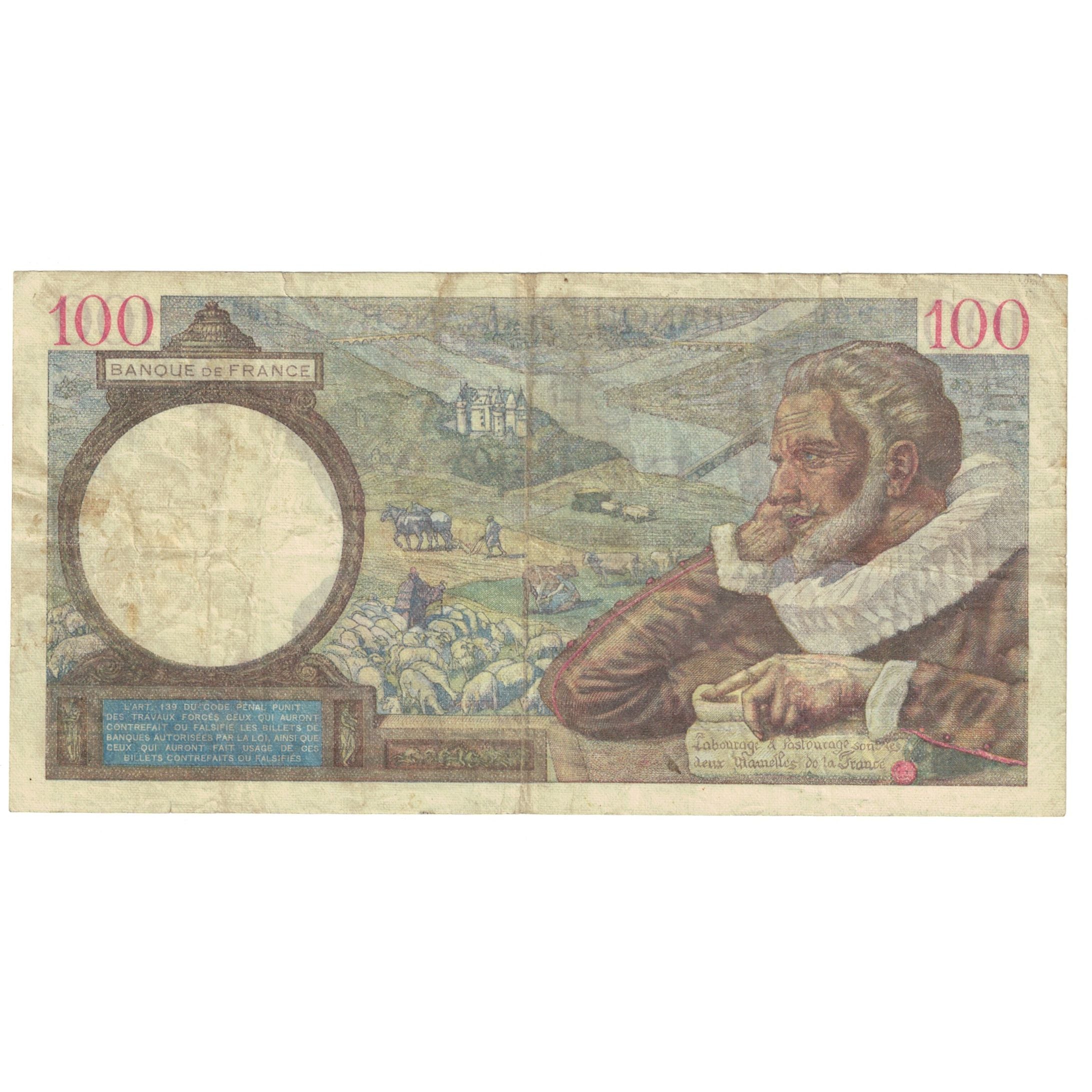 France, 100 Francs, Sully, 1940, T.9484, VF(30-35), Fayette:26.27, KM:94