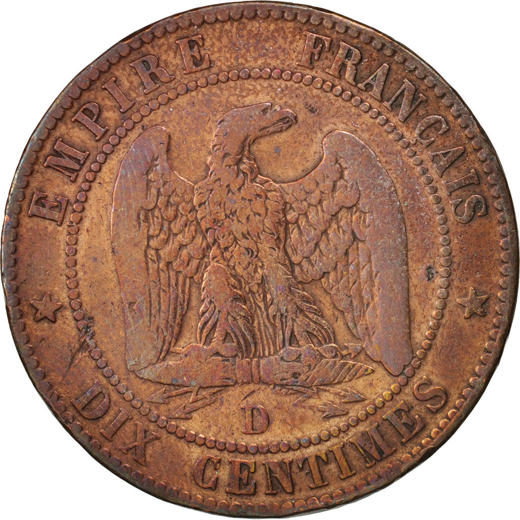 Coin, France, Napoleon III, Napoléon III, 10 Centimes, 1855, Lyon, F(12-15)