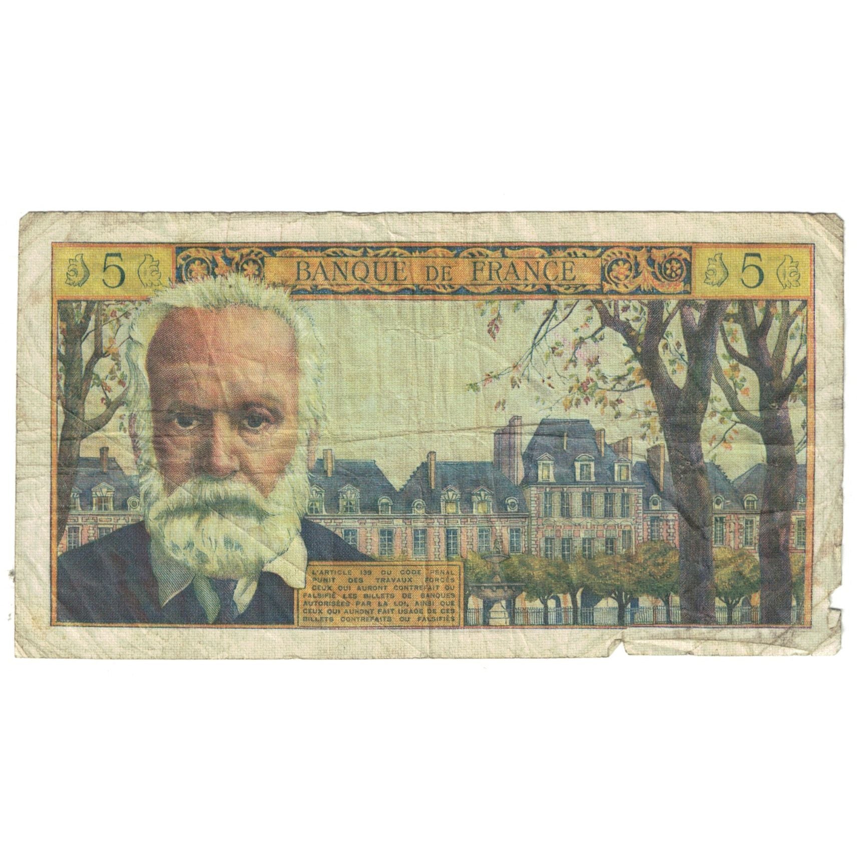 Frankreich, 5 Nouveaux Francs, Victor Hugo, 1964, Q.120, SGE, Fayette:56.15