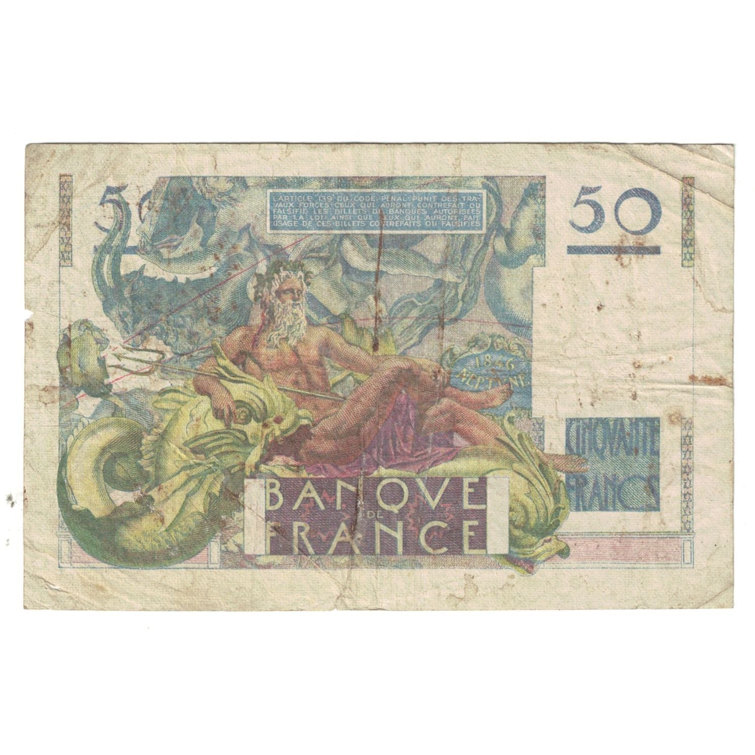 Frankreich, 50 Francs, Le Verrier, 1951, T.170, SGE, Fayette:20.17, KM:127c