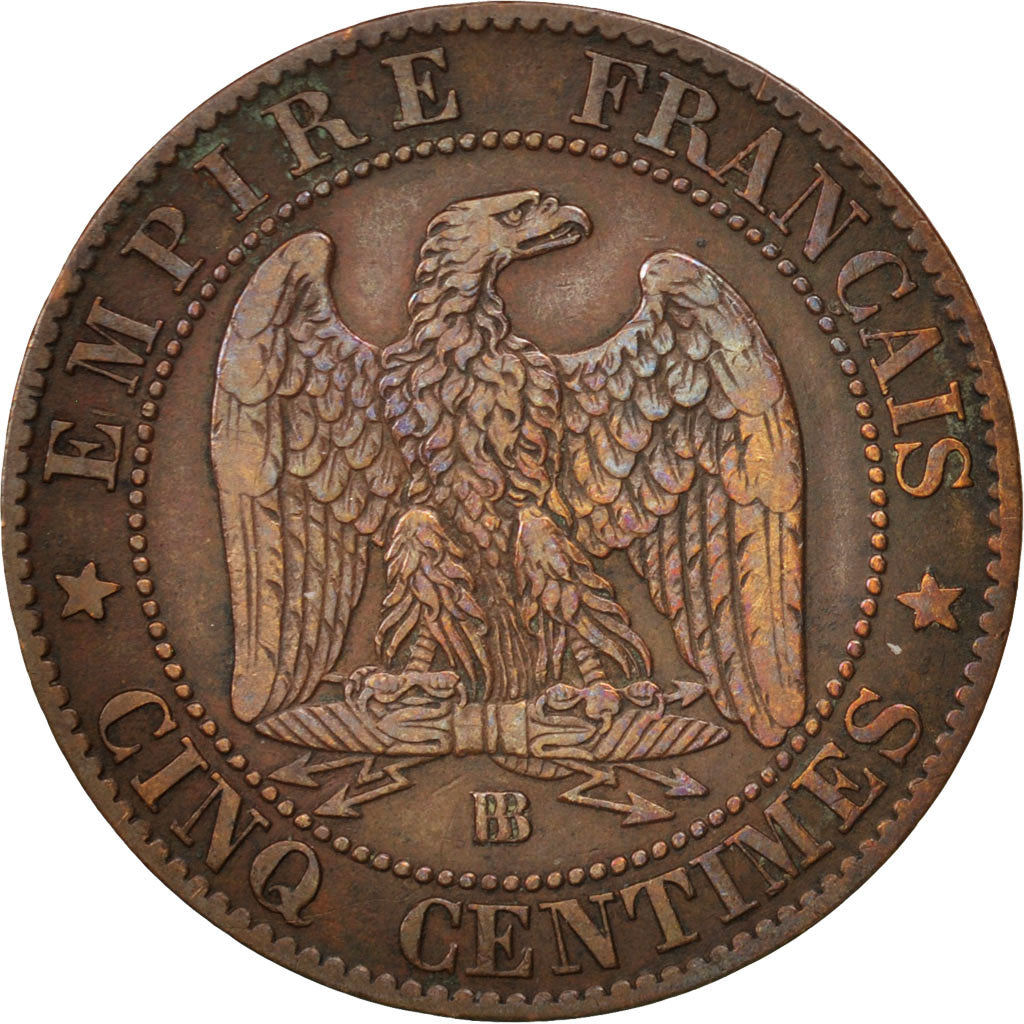 Monnaie, France, Napoleon III, Napoléon III, 5 Centimes, 1861, Strasbourg, TB+