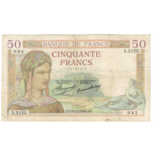 Frankrijk, 50 Francs, Cérès, 1936, X.5125, B, Fayette:17.31, KM:81
