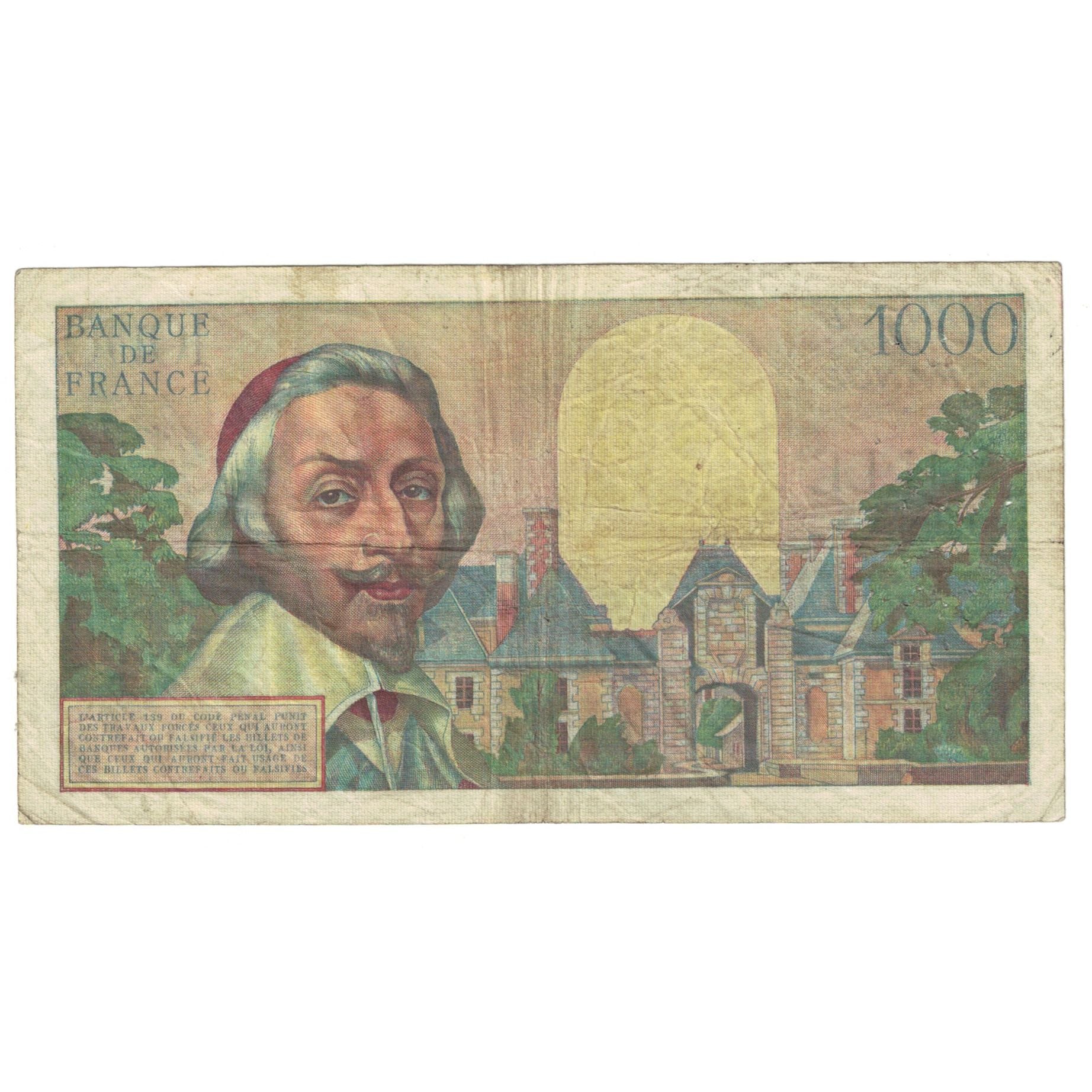 Frankreich, 1000 Francs, Richelieu, 1956, L.271, S, Fayette:42.22, KM:134a