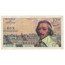 France, 10 Nouveaux Francs, Richelieu, 1959, V.3, VF(30-35), Fayette:57.1