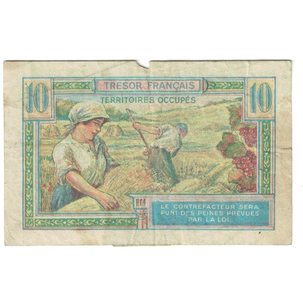 France, 10 Francs, 1947 French Treasury, 1947, A.05464180, AG(1-3), Fayette:VF