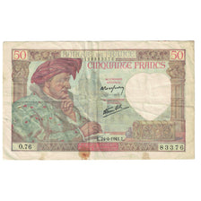 Frankreich, 50 Francs, Jacques Coeur, 1941, O.76, S, Fayette:19.9, KM:93