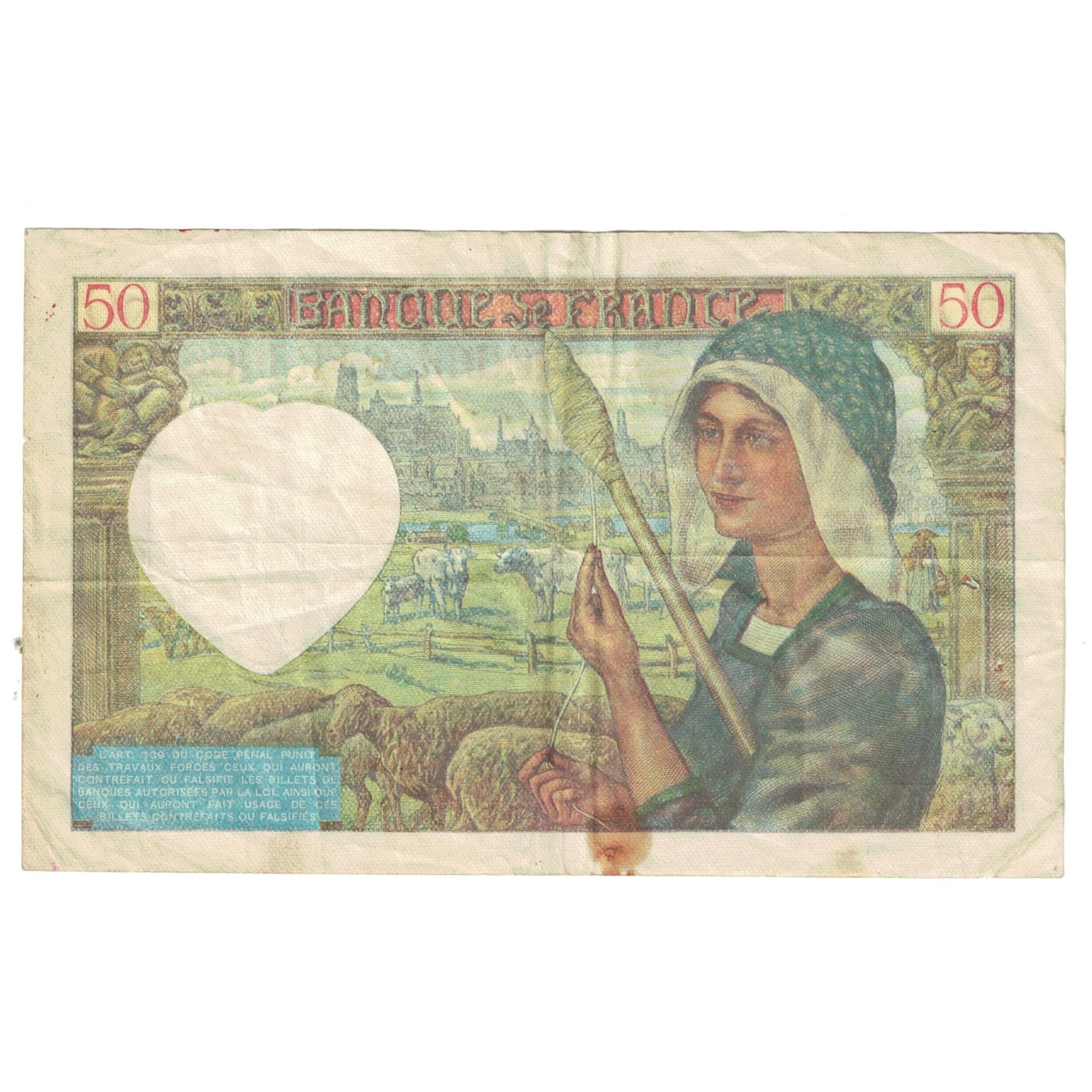 Frankreich, 50 Francs, Jacques Coeur, 1941, O.76, S, Fayette:19.9, KM:93