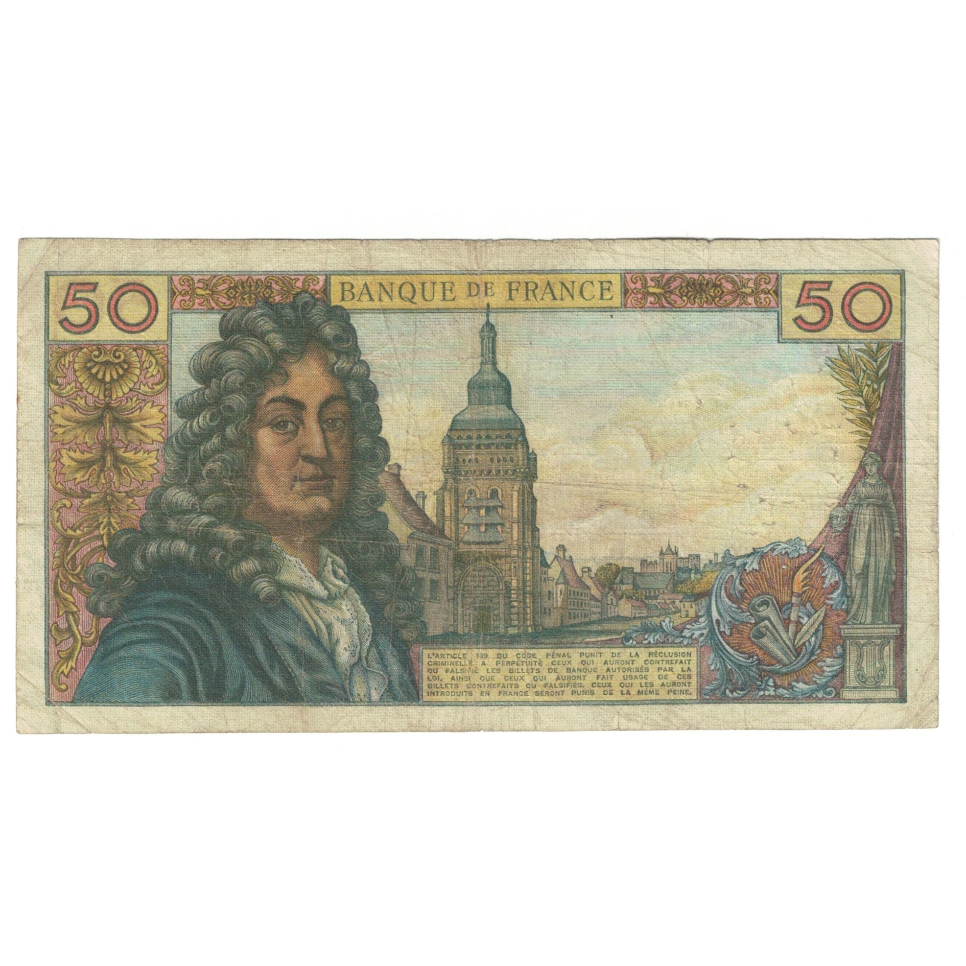 Francja, 50 Francs, Racine, 1974, V.247, VF(20-25), Fayette:64.27, KM:148d