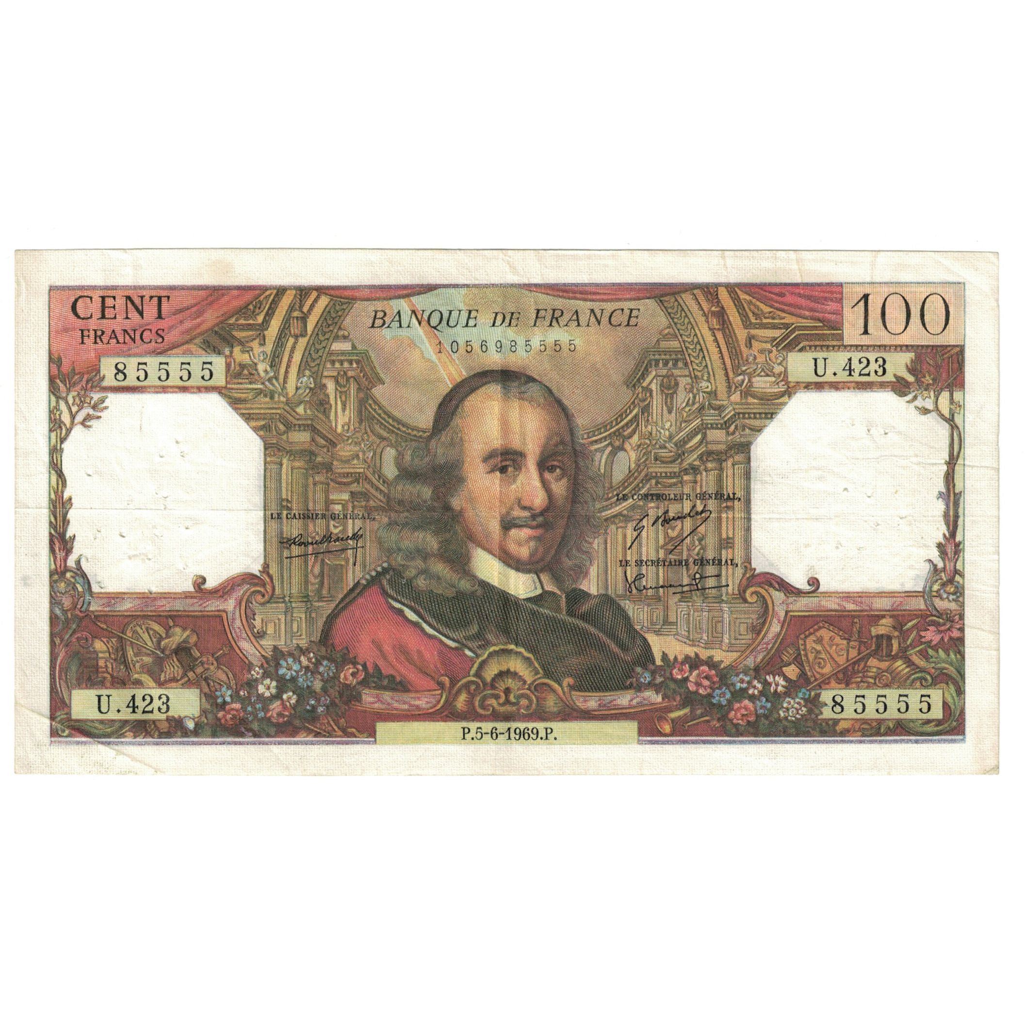 France, 100 Francs, Corneille, 1969, U.423, VF(30-35), Fayette:65.27, KM:149c
