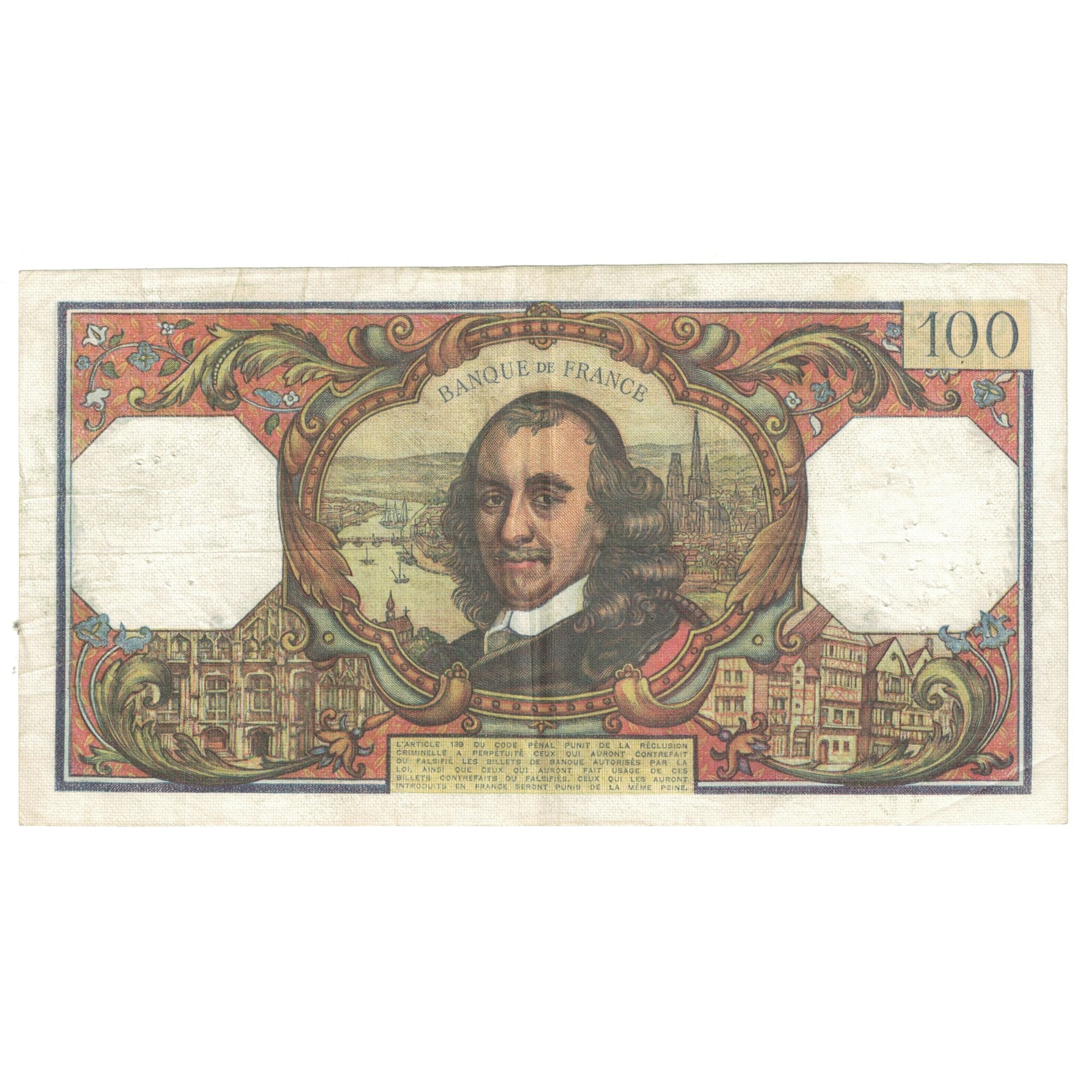 France, 100 Francs, Corneille, 1969, U.423, VF(30-35), Fayette:65.27, KM:149c