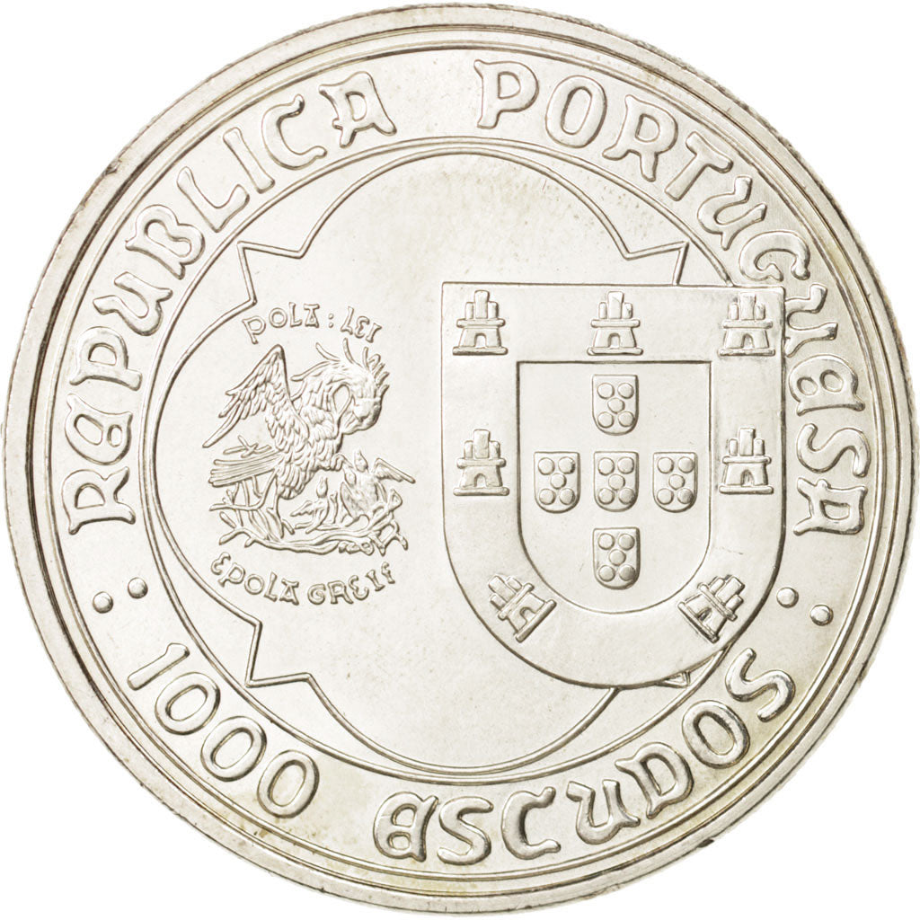 Portugal, 1000 Escudos, 1995, Lisbon, AU(55-58), Silver, KM:685