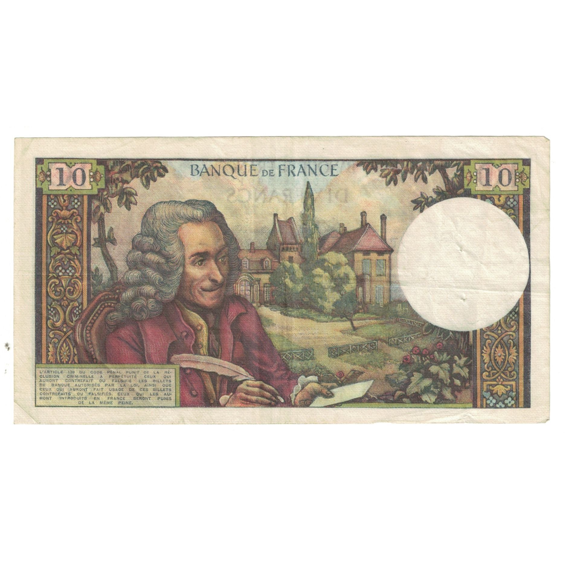 Francia, 10 Francs, Voltaire, 1963, R.34, BB, Fayette:62.04, KM:147a