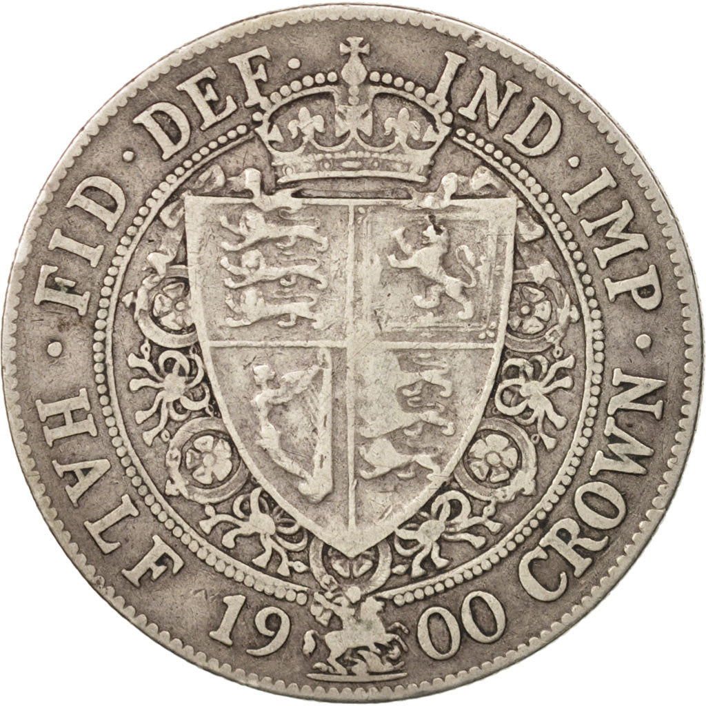 Great Britain, Victoria, 1/2 Crown, 1900, VF(30-35), Silver, KM:782