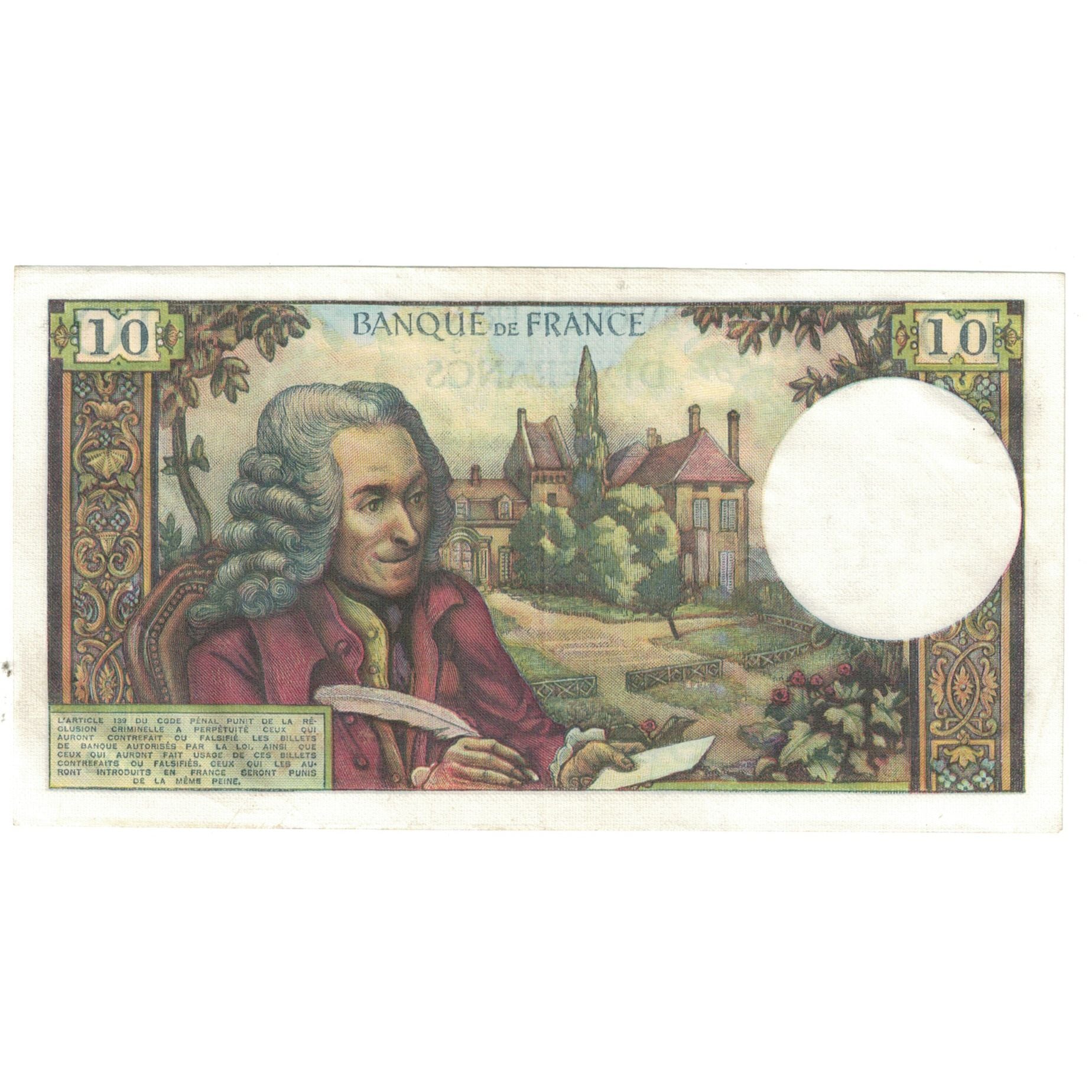 France, 10 Francs, Voltaire, 1973, H.892, UNC(60-62), Fayette:62.63, KM:147d